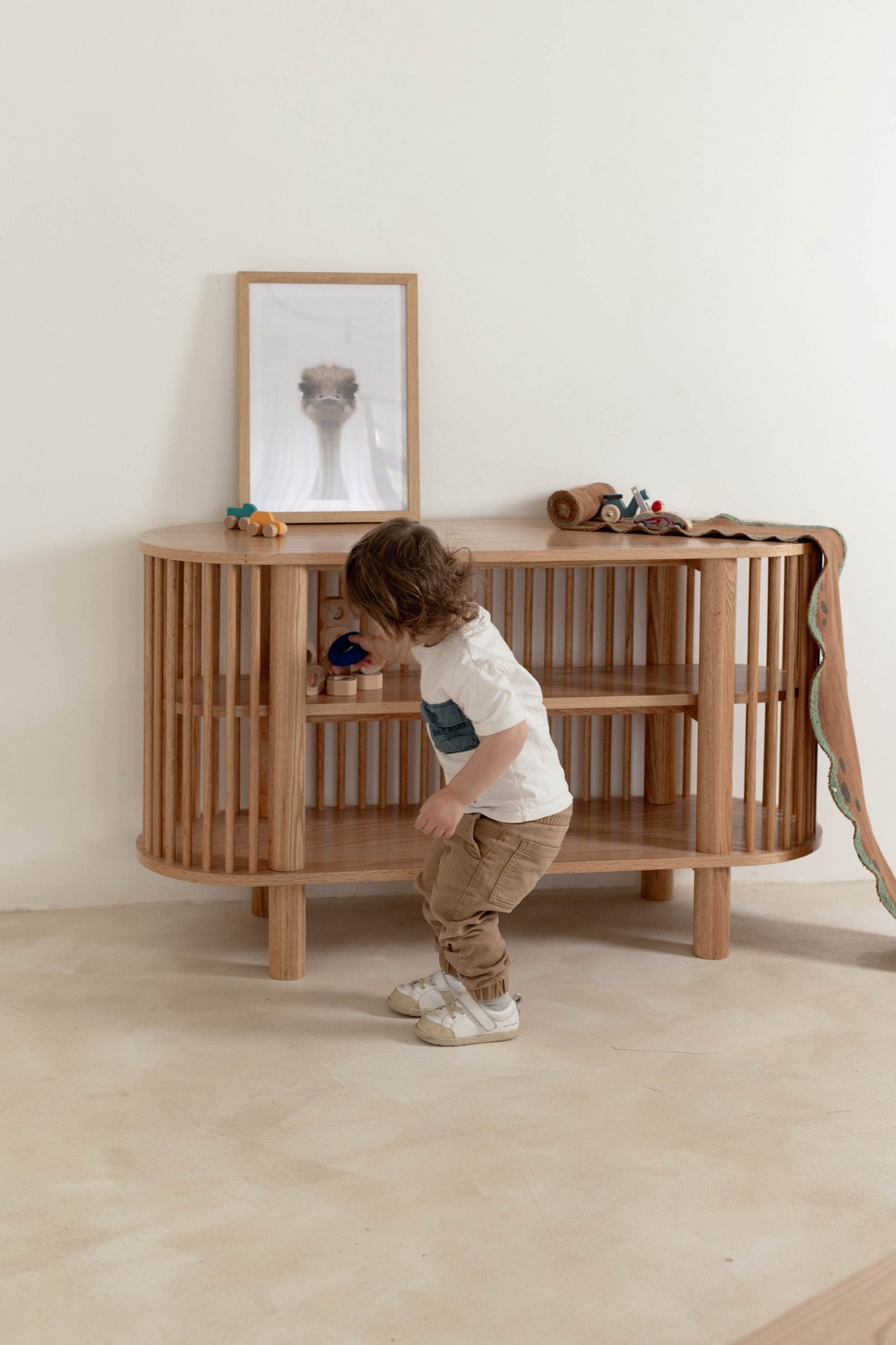 Oak Two Tiered Fluted Shelf