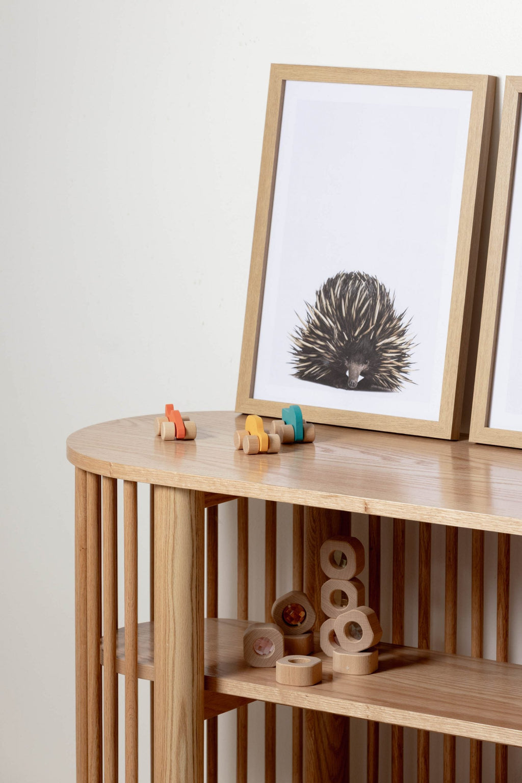 Oak Two Tiered Fluted Shelf