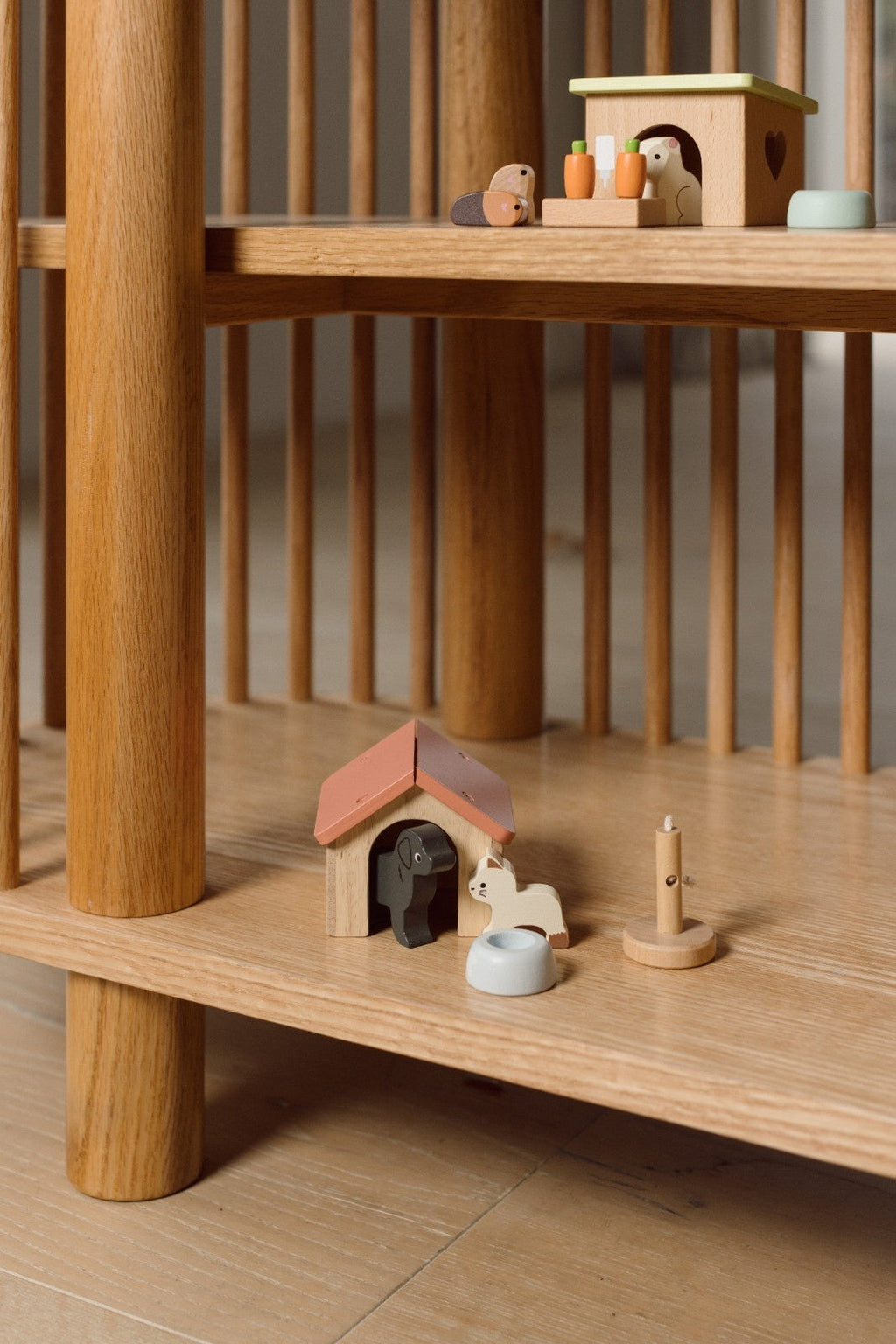 Oak Two Tiered Fluted Shelf