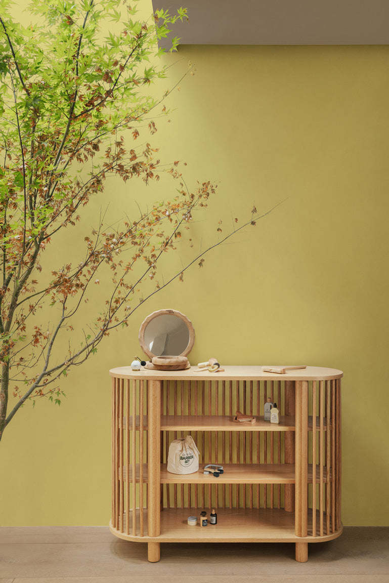 Oak Three Tiered Fluted Shelf