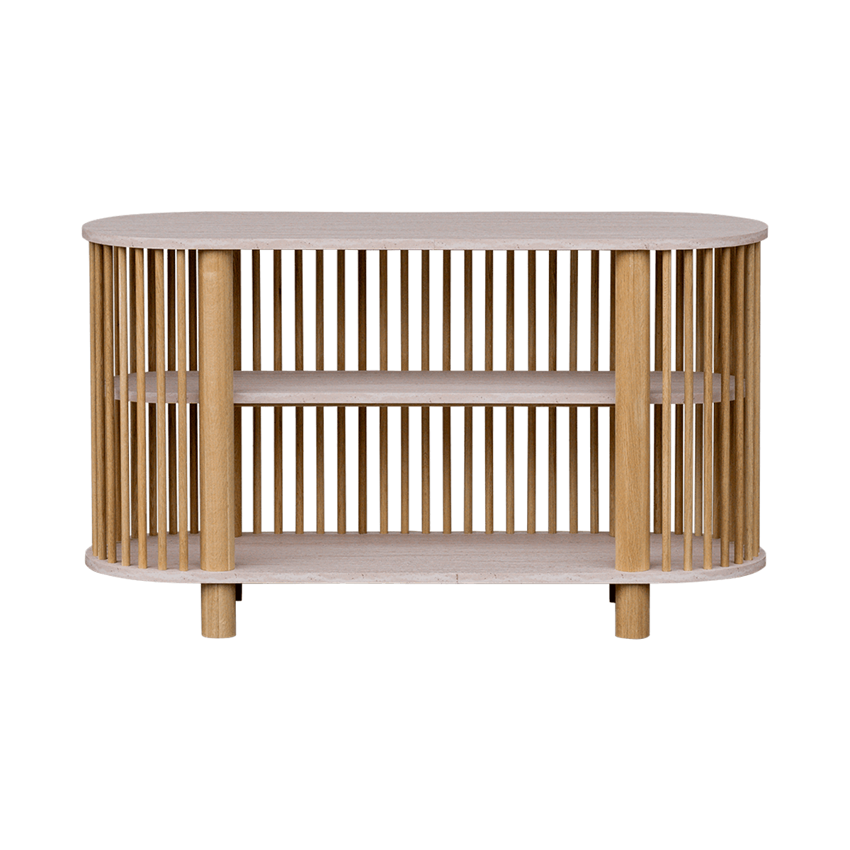 Travertine Two Tiered Fluted Shelf