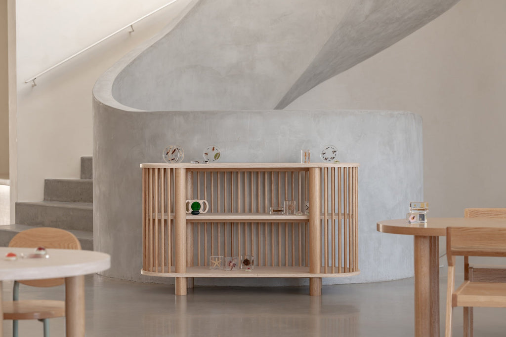 Travertine Two Tiered Fluted Shelf