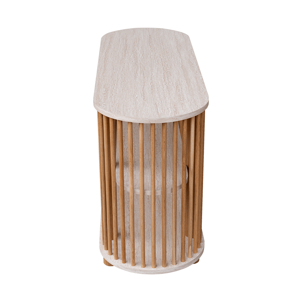Travertine Two Tiered Fluted Shelf