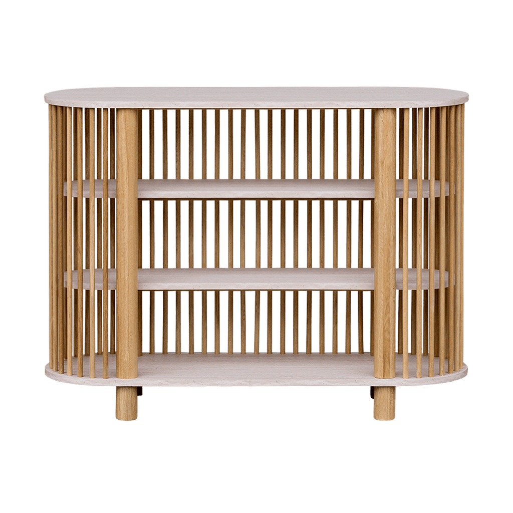 Travertine Three Tiered Fluted Shelf