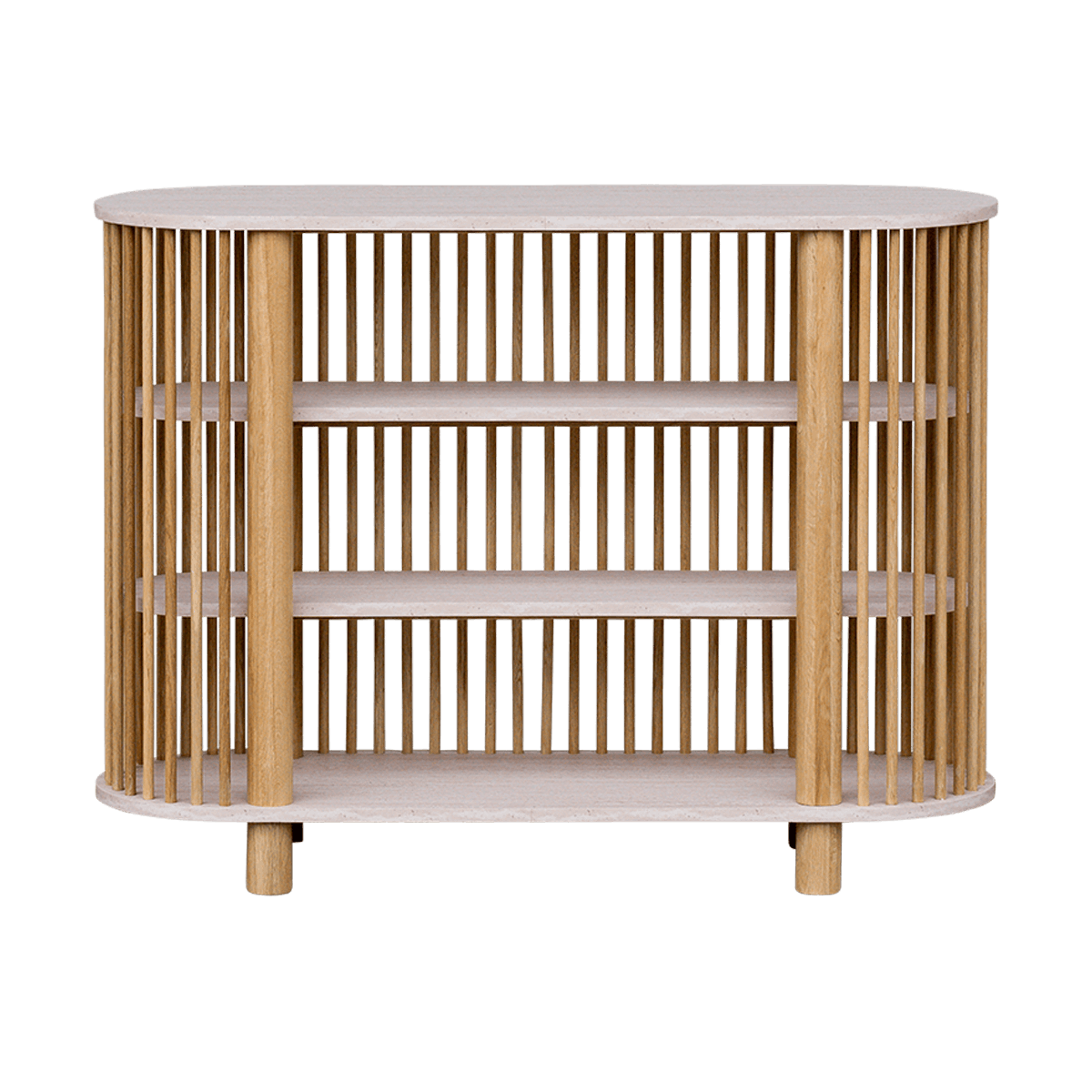 Travertine Three Tiered Fluted Shelf