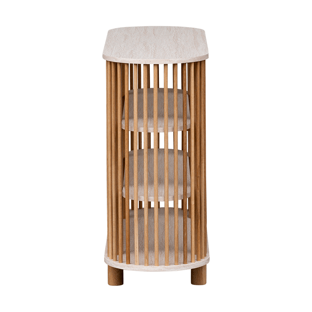 Travertine Three Tiered Fluted Shelf