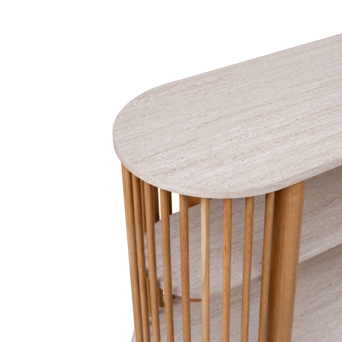 Travertine Three Tiered Fluted Shelf