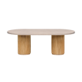 Travertine Fluted Oval Table