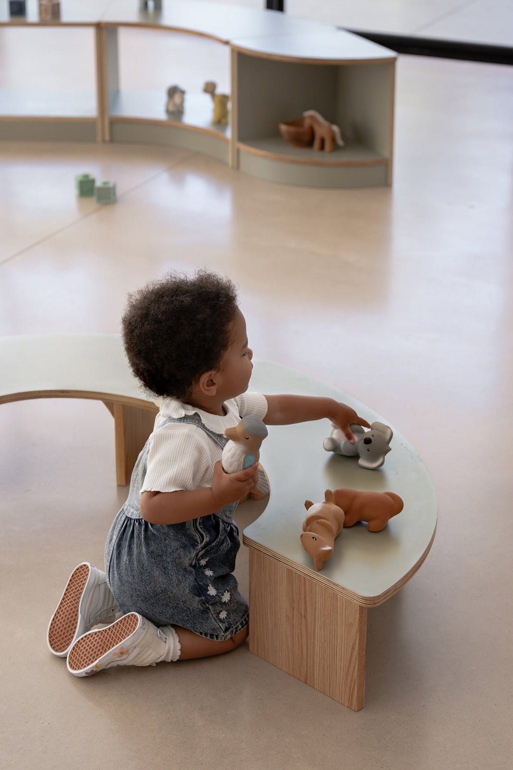 Half Circle Baby Table Sage
