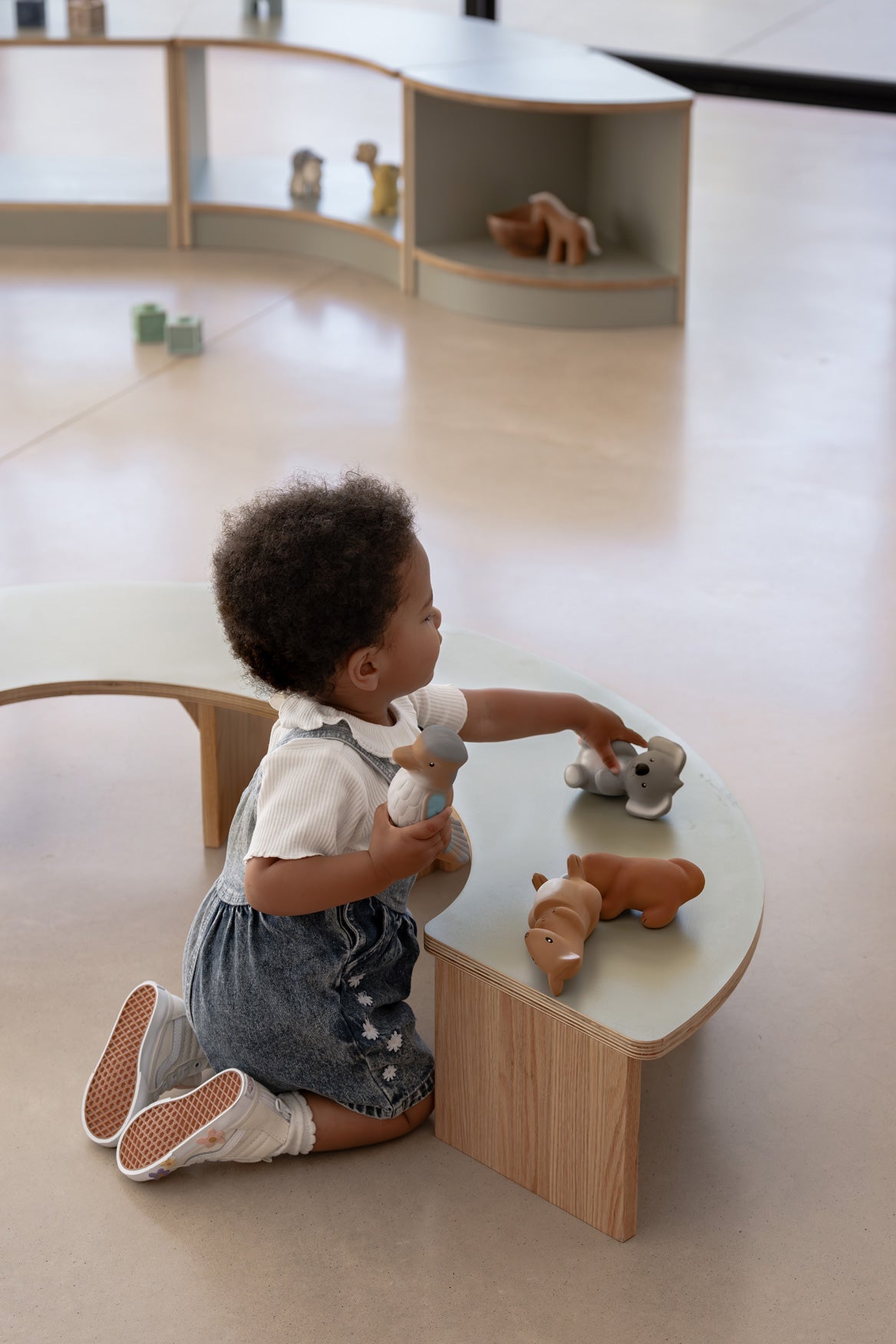 Half Circle Baby Table Sage