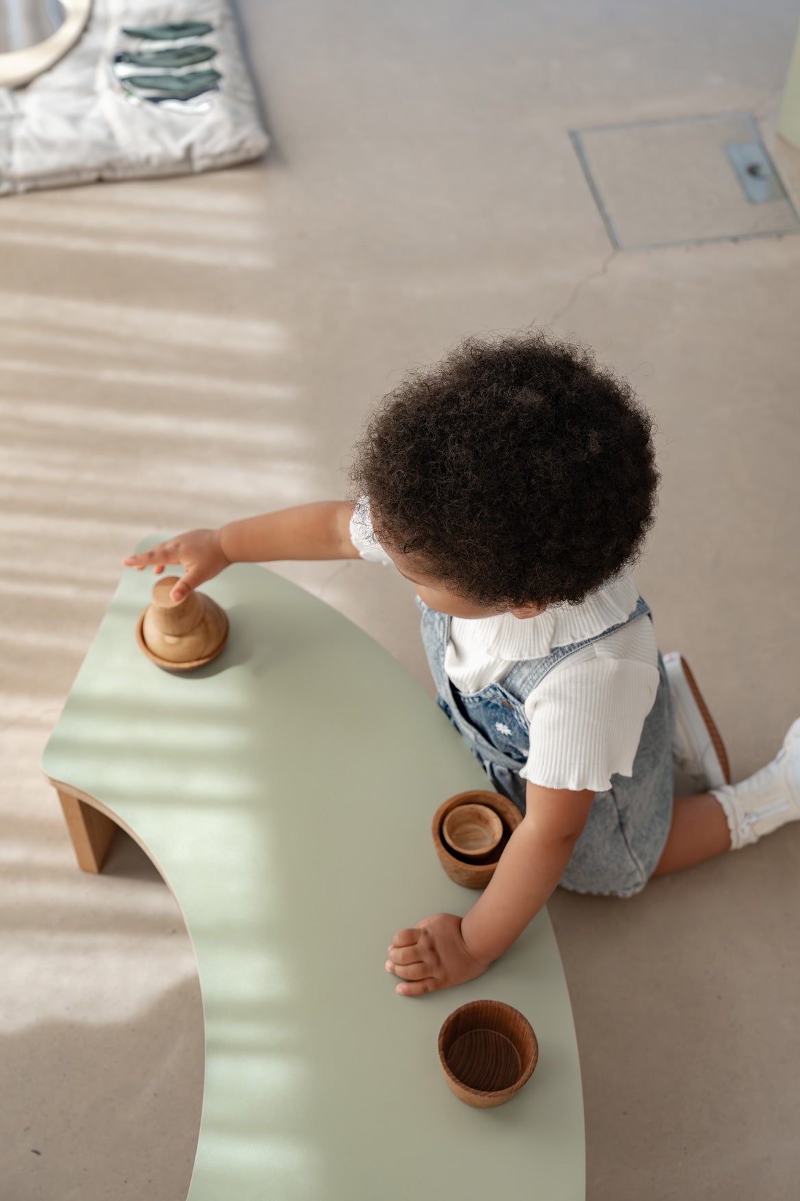 Half Circle Baby Table Sage