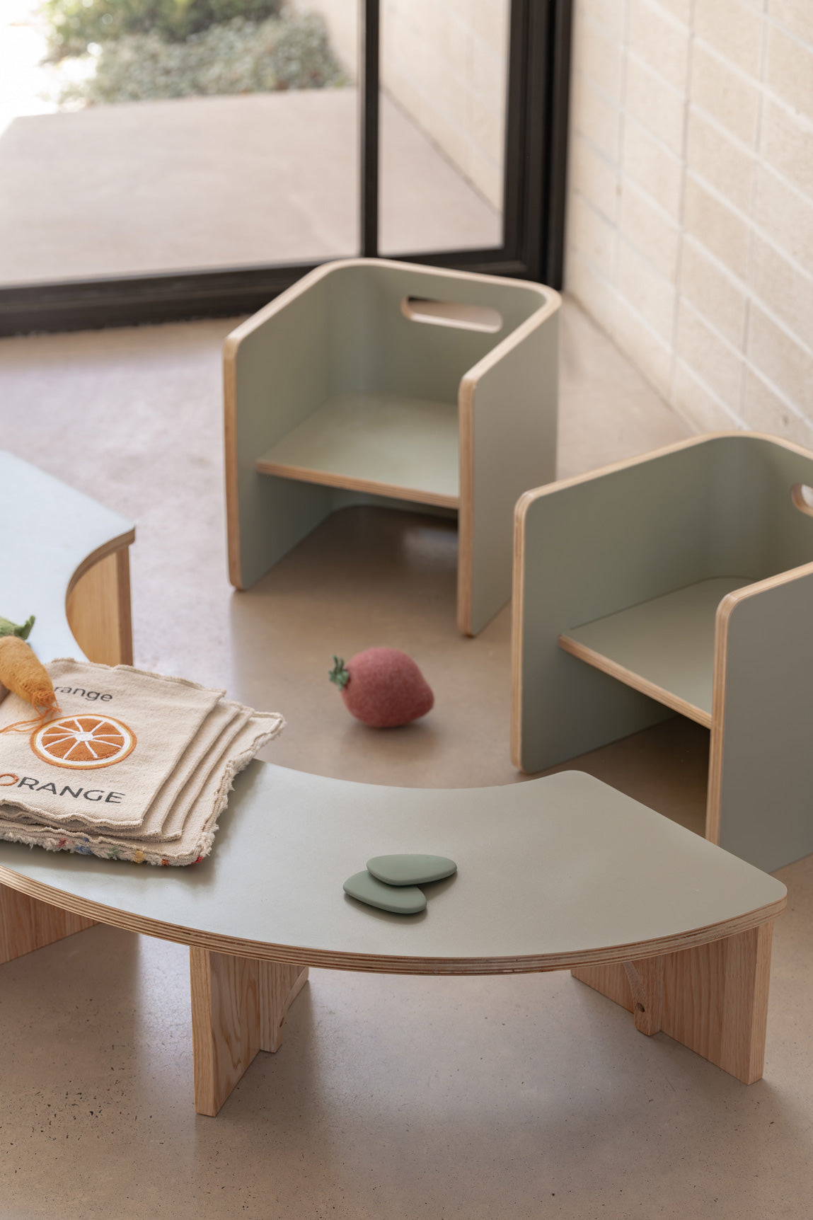 Half Circle Baby Table Sage