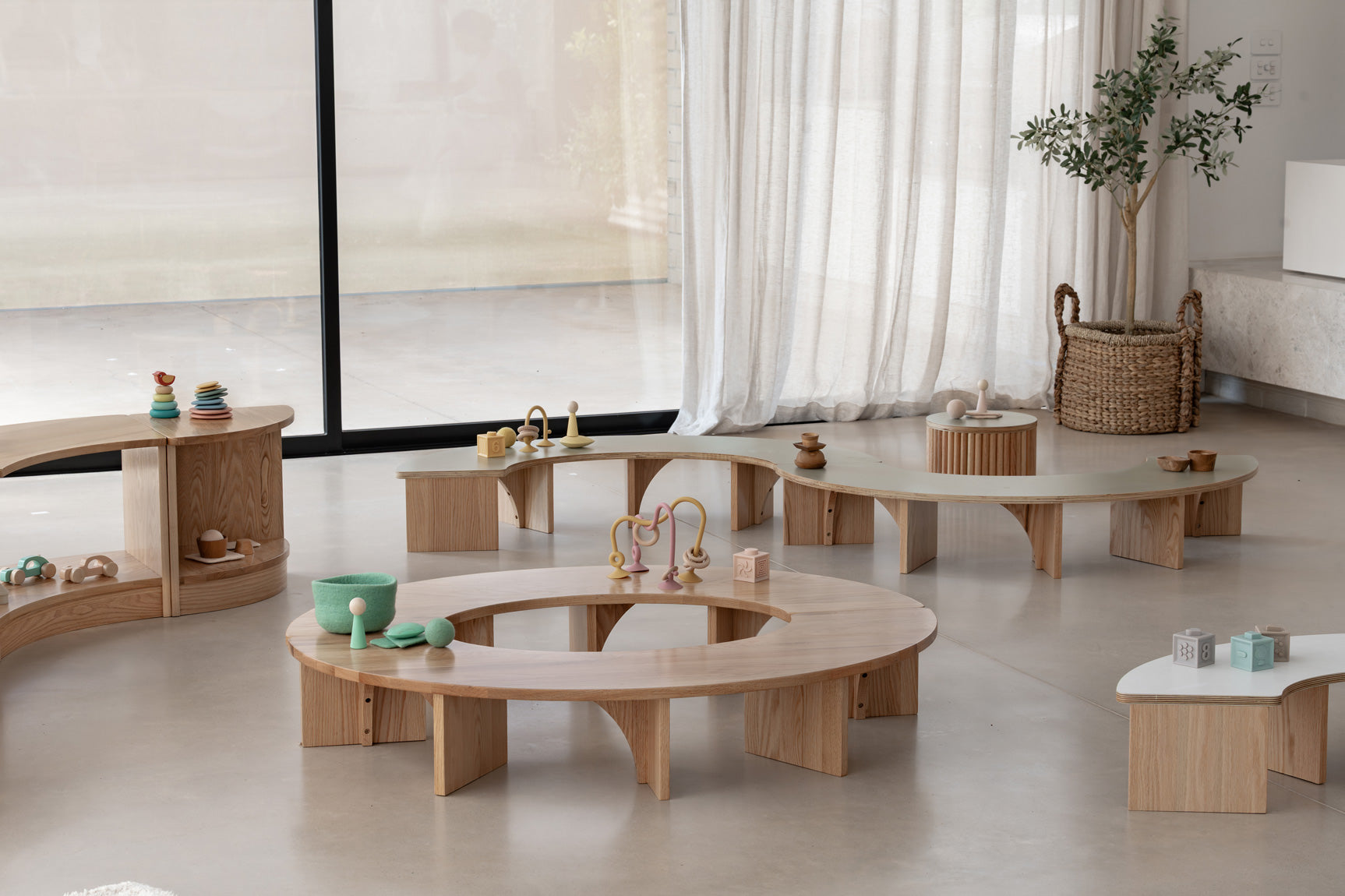 Half Circle Baby Table Sage