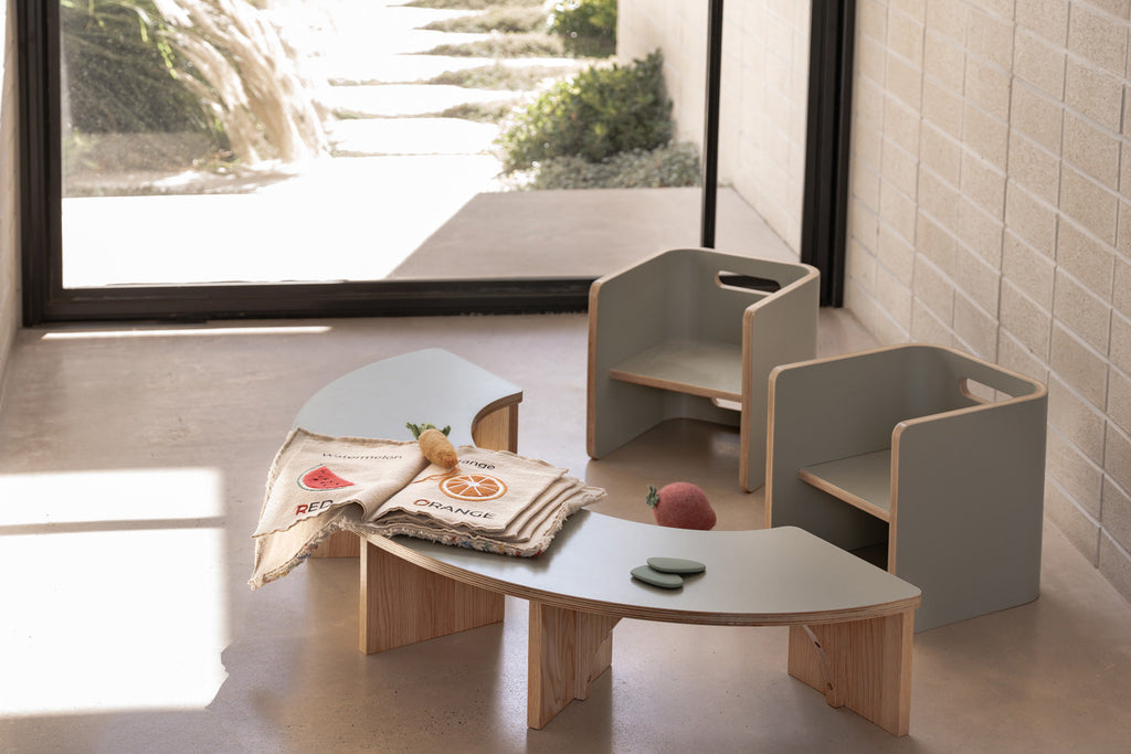 Half Circle Baby Table White