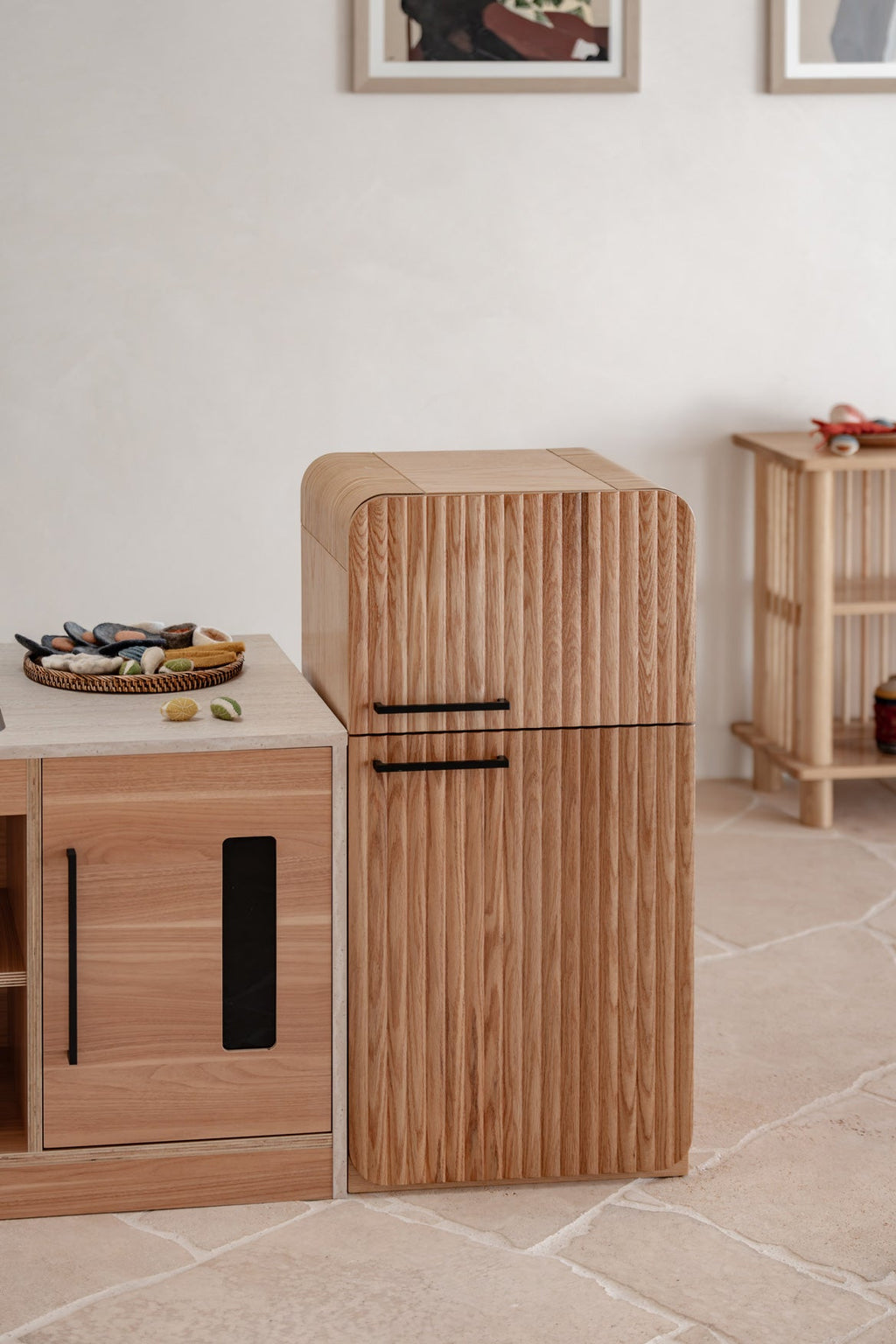 Oak Fluted Fridge