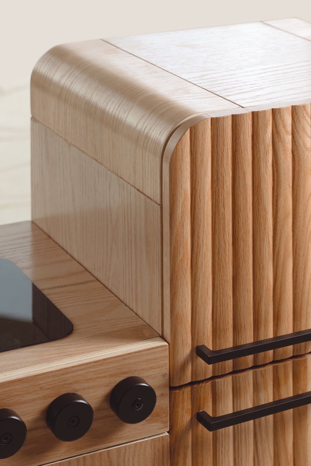 Oak Fluted Fridge