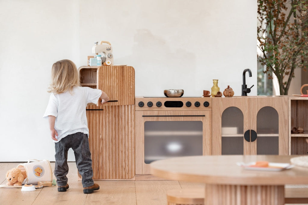 Oak Fluted Fridge