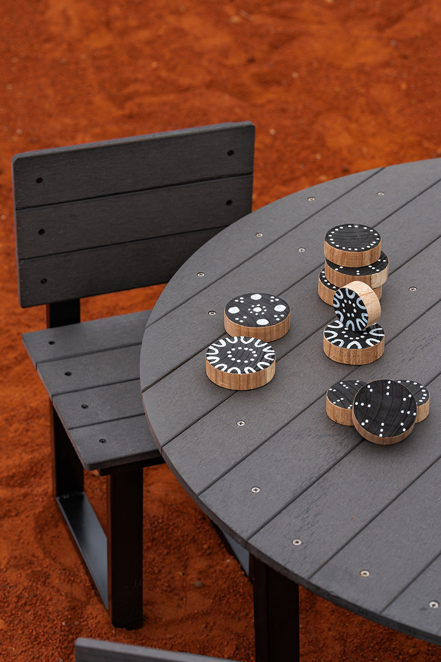 Charcoal U-Frame Outdoor Chairs 2pc