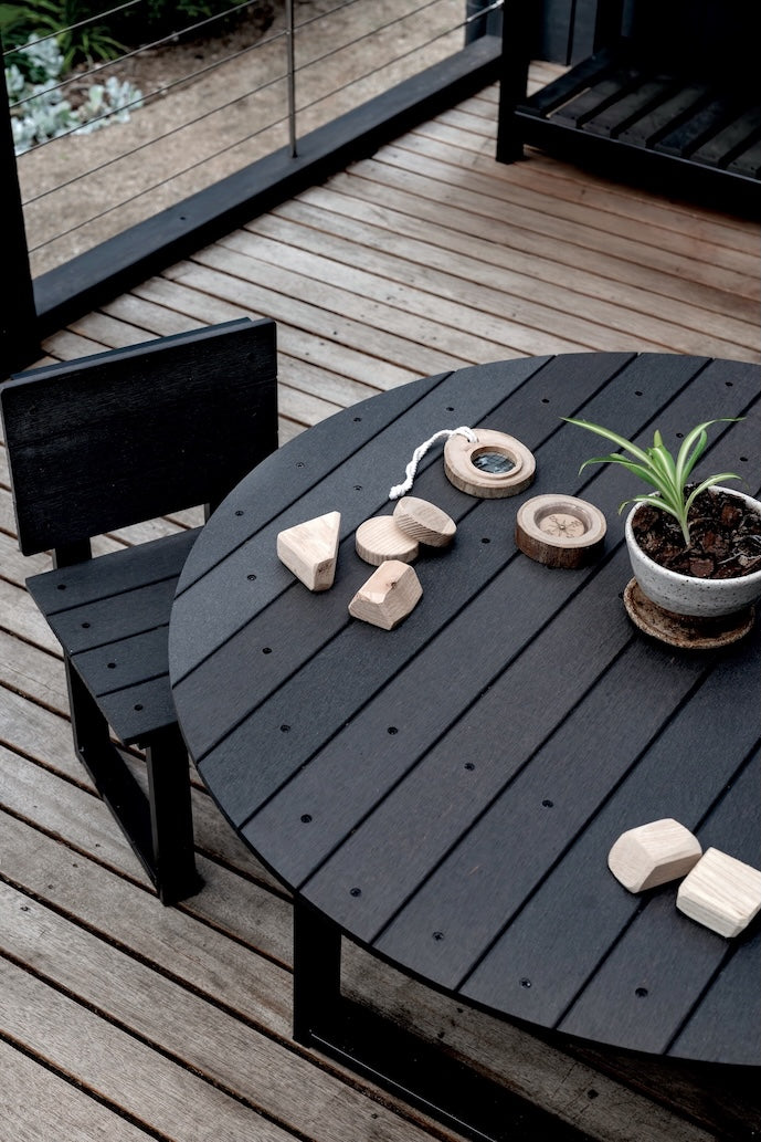 Charcoal U-Frame Outdoor Chairs 2pc