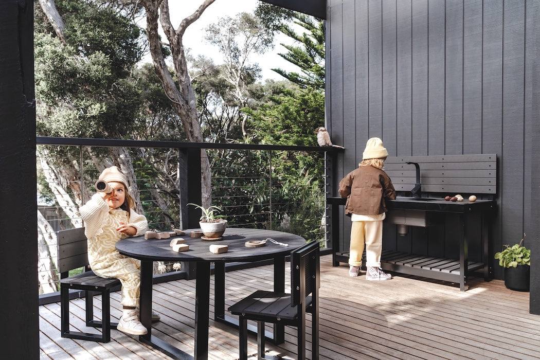 Charcoal U-Frame Outdoor Chairs 2pc