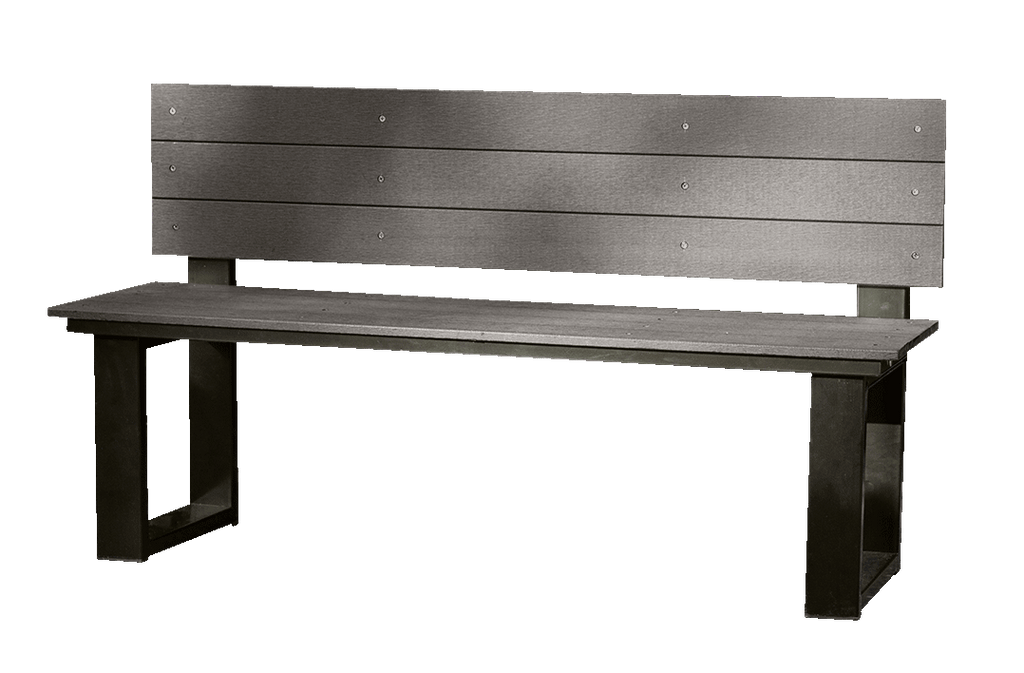 Outdoor U-Frame Benches With Back 2pc