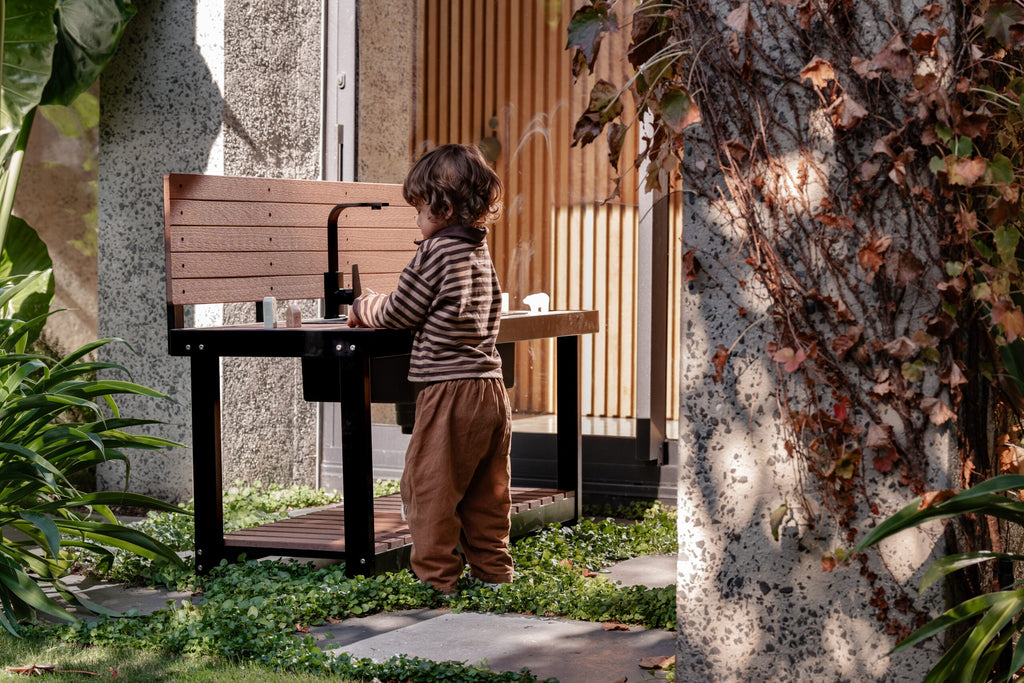 Jarrah Outdoor Mud Kitchen with Backboard