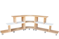 Tas Oak Flexispace Tiered Set 4