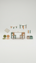 Modular kids table and chair set birch plywood