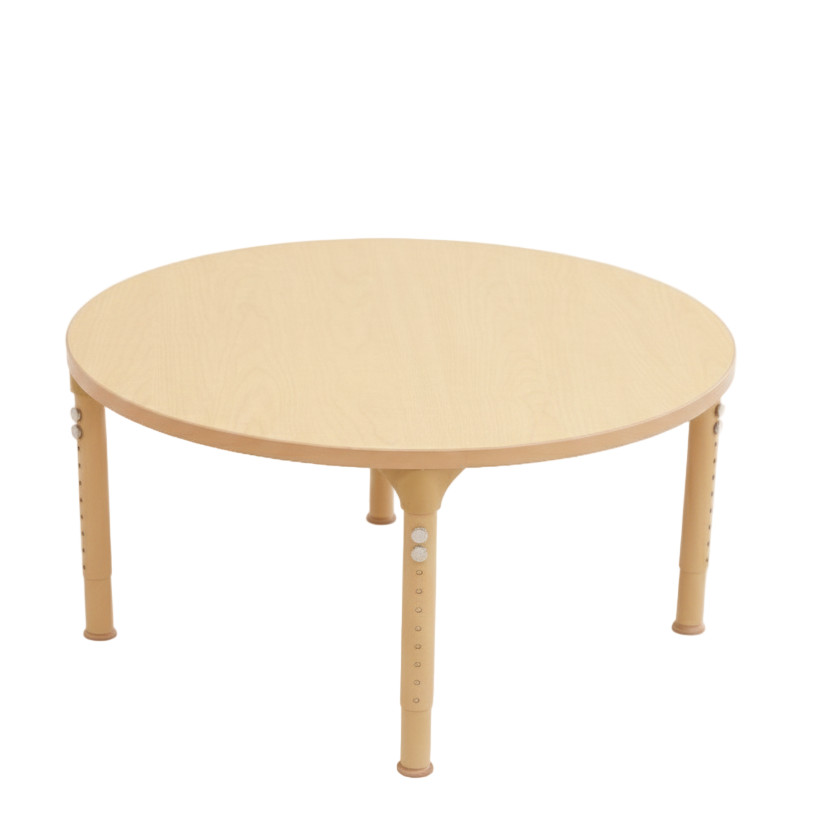 Round Adjustable Kids Classroom Table – 36" Diameter, 13" to 17" Height