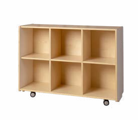 Birchwood six-hole cubby, white and natural finish