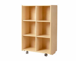 Birchwood six-hole vertical cubby, natural finish