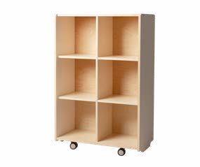 Birchwood six-hole vertical cubby, white and natural finish