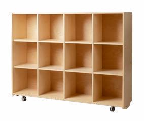 Birchwood twelve-hole cubby, natural finish