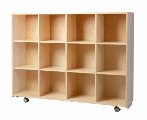 Birchwood twelve-hole cubby, white and natural finish