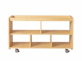 Birchwood adaptable open shelf, low height, natural finish