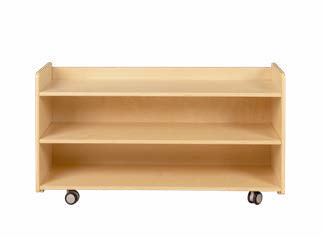 Birchwood adaptable closed storage unit, low height, natural finish