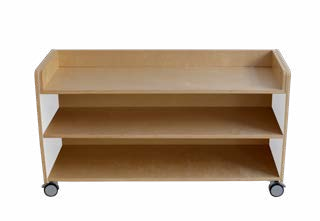 Birchwood adaptable closed storage unit, low height, white and natural finish