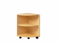 Birchwood adaptable corner shelf, low height, natural finish