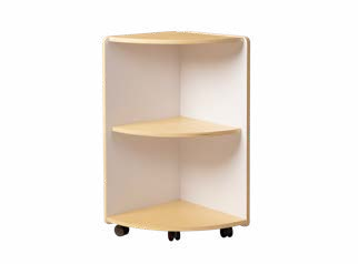 Birchwood adaptable corner shelf, tall height, white and natural finish