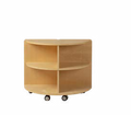 Birchwood adaptable semi-corner shelf, low height, natural finish