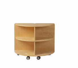 Birchwood adaptable semi-corner shelf, low height, natural finish