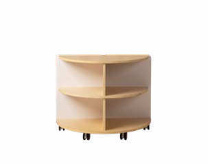 Birchwood adaptable semi-corner shelf, low height, white and natural finish
