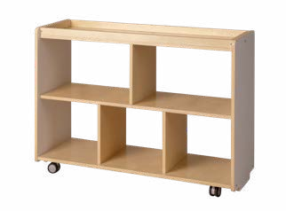 Birchwood adaptable open shelf, tall height, white and natural finish
